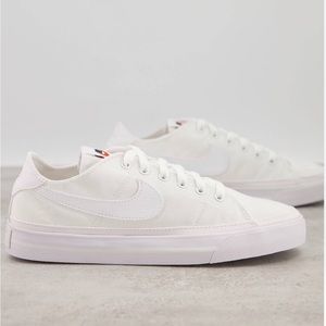 Nike Court Legacy Canvas sneakers in triple white